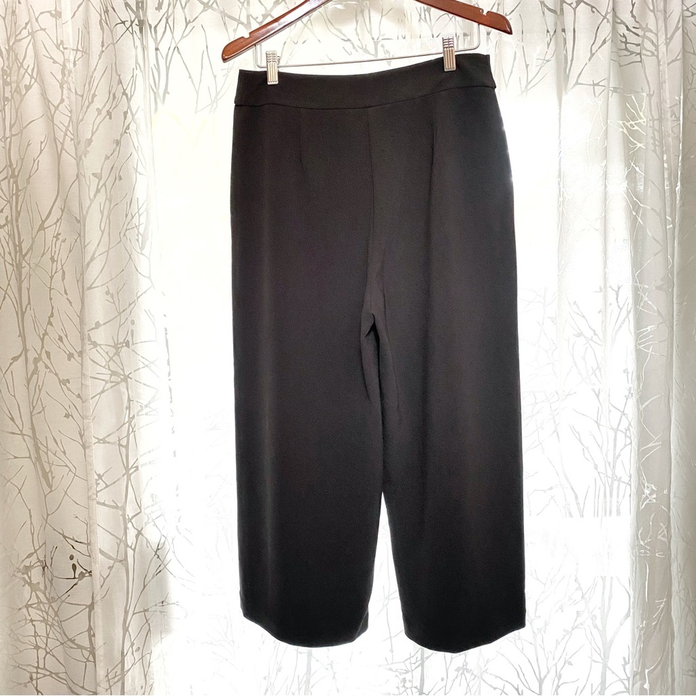 Ted baker black tie waist culottes high rise waisted wide leg crop cropped pants - Picture 4 of 14